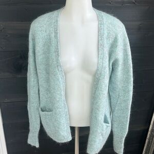Second Female Brook Knit New Short Cardigan - Aqua Haze Mohair‎ Wool Blend